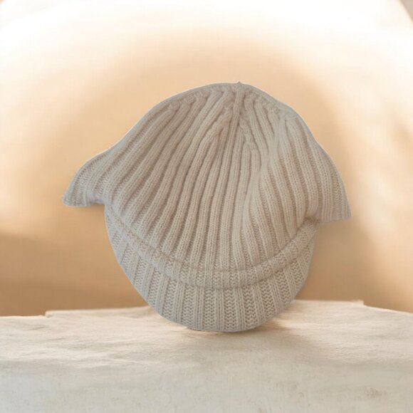 Vintage BURBERRY LONDON Lambswool Beanie Hat - Beige main image 6